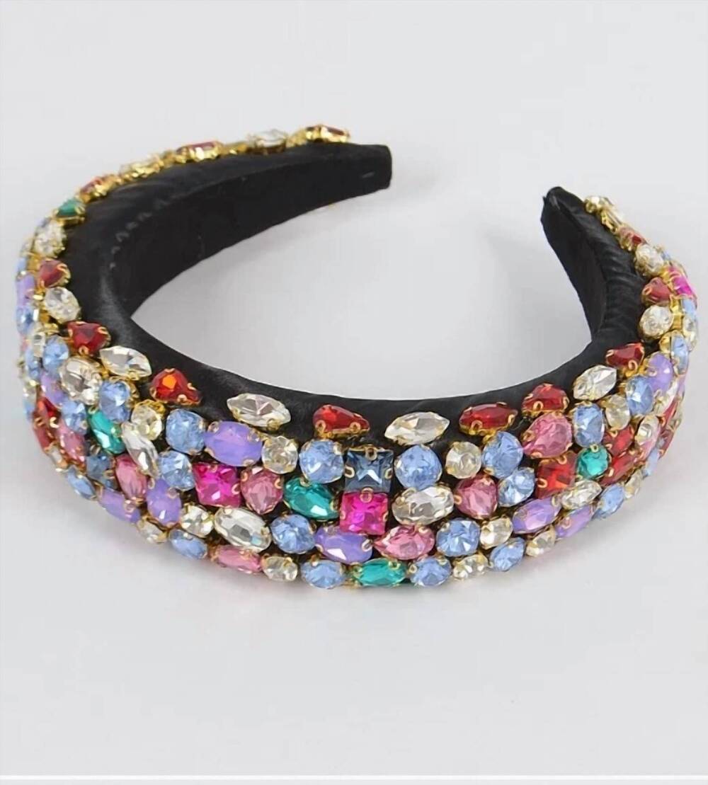 NEW 3AM BY H&D ACCESSORIES women's multi-stone embellished headband in purple, r